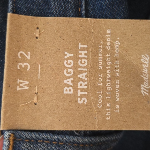 Madewell Jeans Plus Size 32 Blue Denim Baggy Straight NWT Classic - Picture 10 of 14